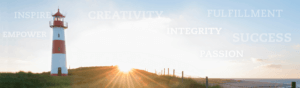Lighthouse at sunrise symbolizing creativity and success, only available at Elevate Your Organization's Culture and Performance With CEEK.
